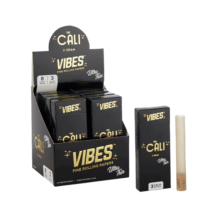 VIBES ULTRA THIN THE CALI 2 GRAM - 3 CALIS PER PACK - 8 PACKS PER BOX